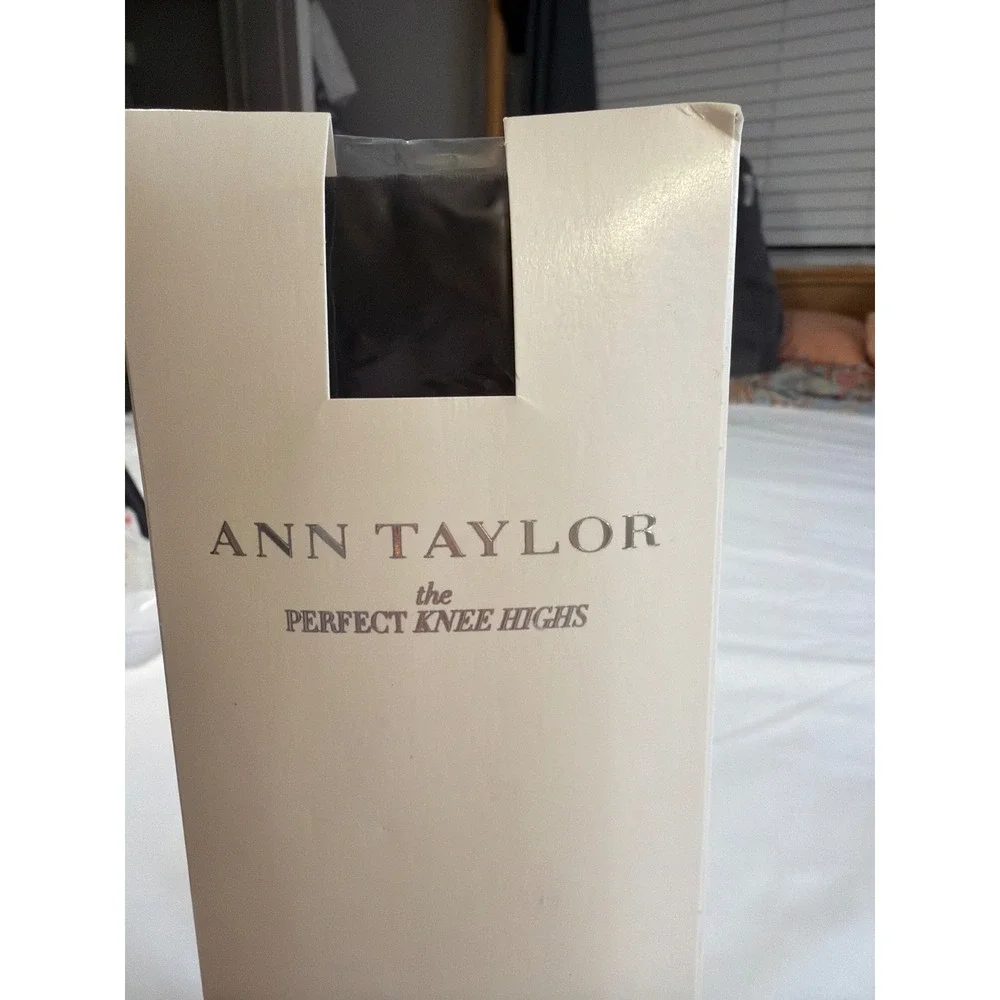 Ann Taylor Womens Opaque Knee High Socks Black One Size Made in USA New
